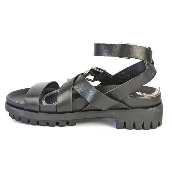 NEW Sam Edelman Eleanora Ankle Strap Gladiator Lug Sole Black Sandal Siz… - Picture 15 of 16